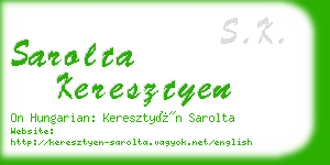 sarolta keresztyen business card